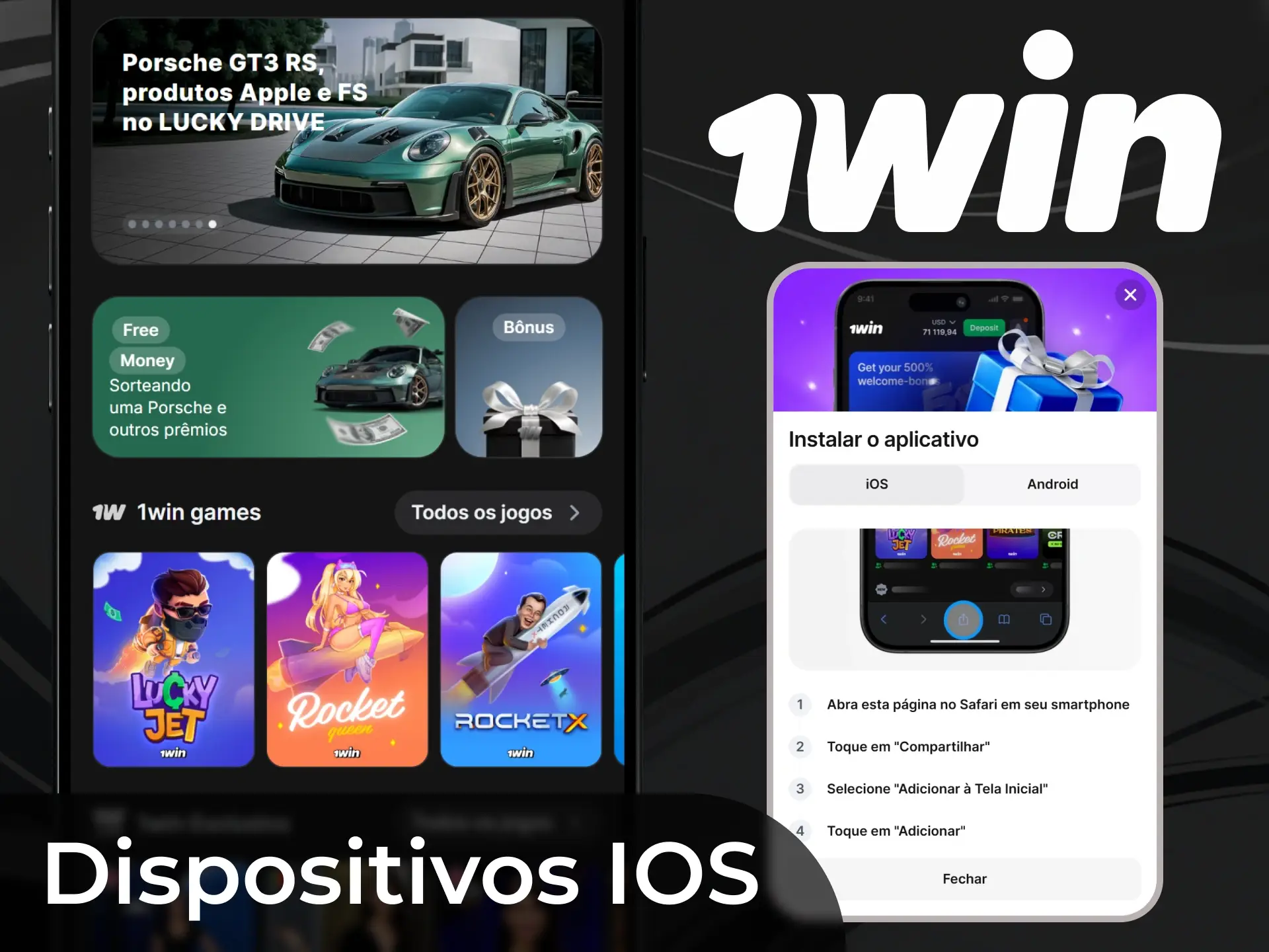 Qualquer modelo mais recente de iPhone pode instalar o aplicativo 1win.