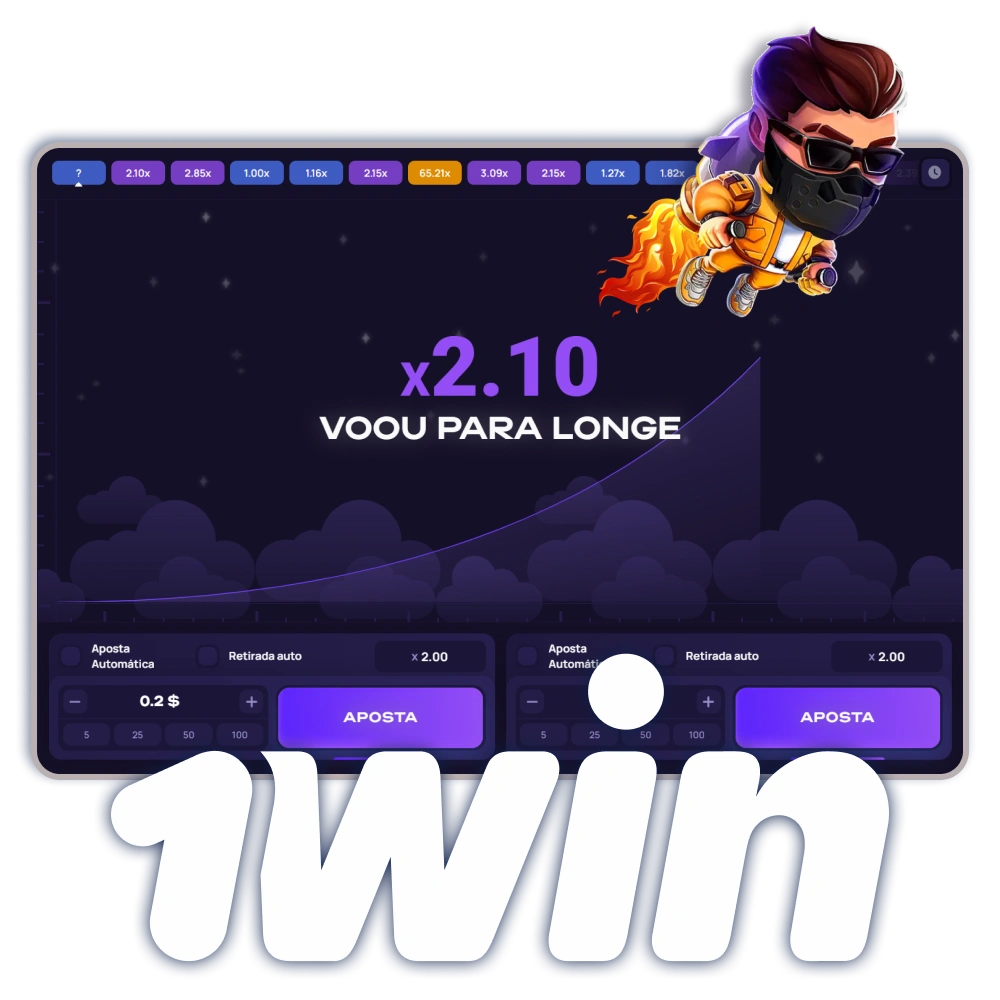 1Win dá-te a oportunidade de tentares a tua sorte num jogo moderno ao estilo Crash desenvolvido em 2021.